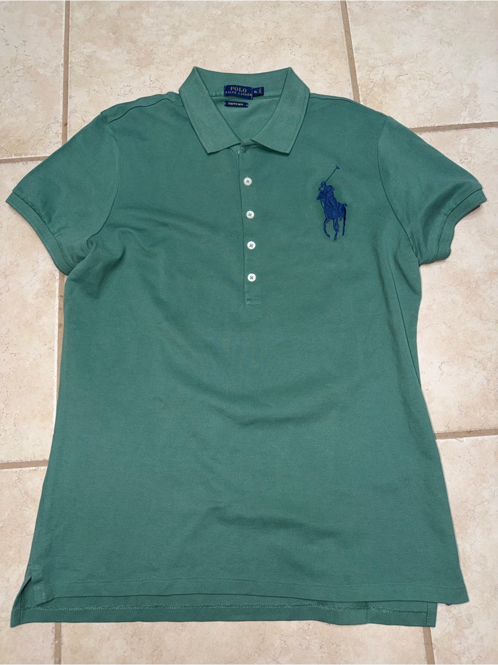 Polo by Ralph Lauren Green Short-Sleeve Polo with Navy Logo